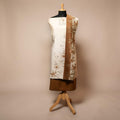 Elegant Off-White & Brown Punjabi Suit with Printed Cotton Dupatta for MOM