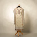 Elegant Off-White Punjabi Suit with Dupatta for MOM